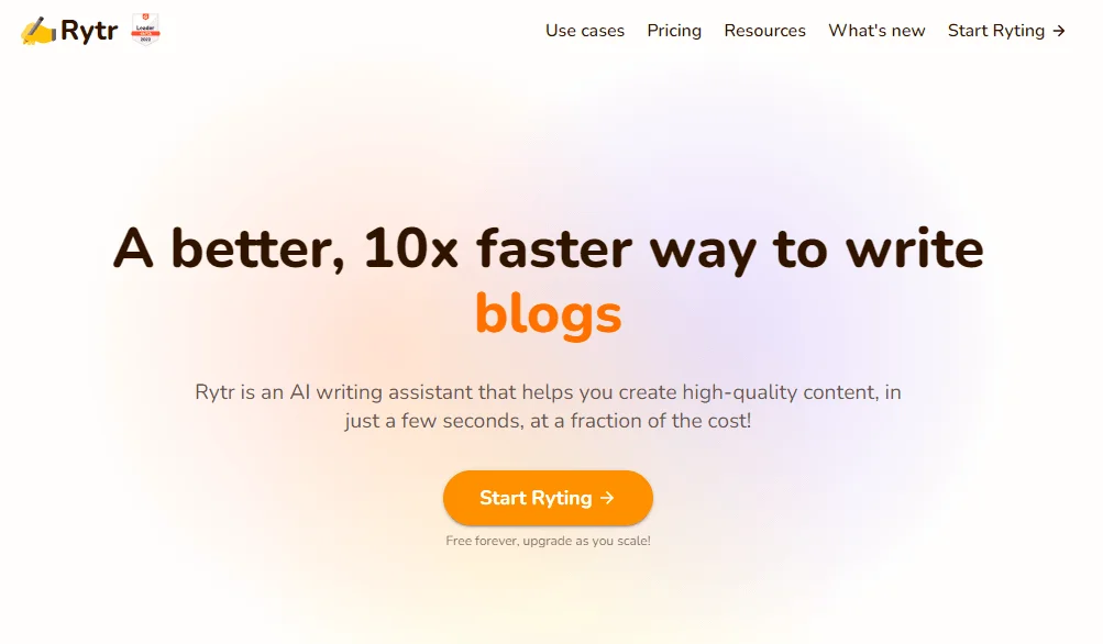 rytr pour rédiger un article de blog