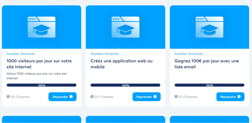 Top 7 des formations d'Aurélien Amacker sur le business en ligne
