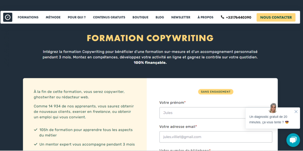 Apprendre le copywriting avec LiveMentor
