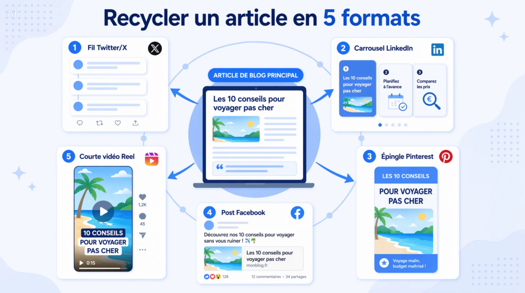 recycler un article de blog pour les réseaux sociaux