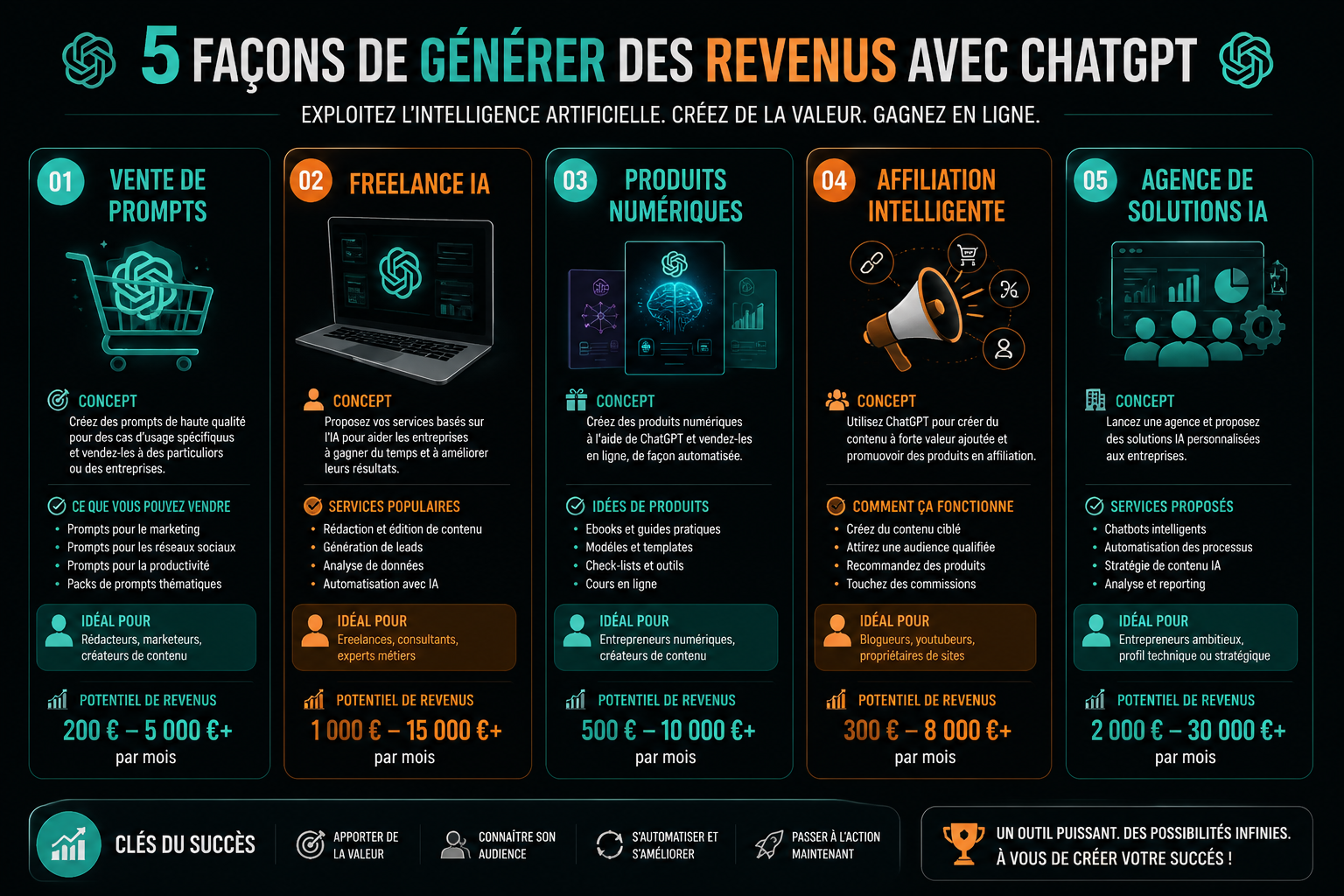 5 facons de générer des revenus avec chatgpt